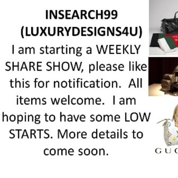 LIKE THIS FOR LIVE SHARE SHOW NOTIFICATION - Designer handbags (Louis Vuitton,… - Picture 1 of 1